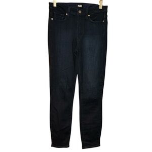 Paige‎ Hoxton Crop Skinny Jeans Dark Blue Wash Stretch Women’s Size 27 USA Made